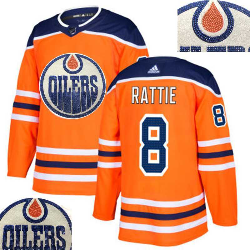 Oilers #8 Rattie Orange With Special Glittery Logo Adidas Jersey,We sell and wholesale Oilers #8 Rattie Orange With Special Glittery Logo Adidas Jersey on line form chian!
